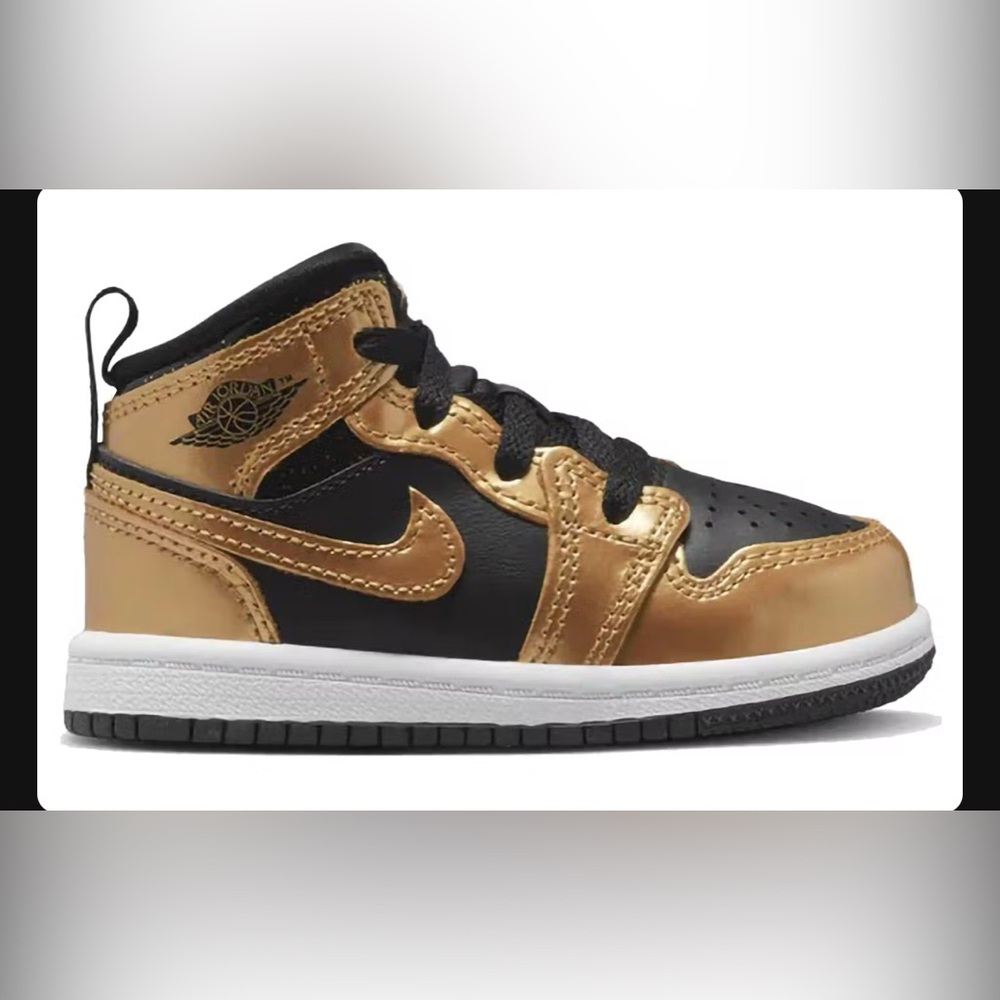 Jordan 1 Mid SE (TD) Black/ Metallic Gold-White